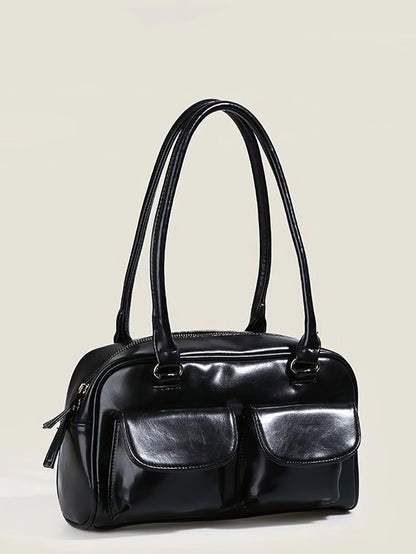 Minimalist Underarm Tote - Compact Commuter Bag with Hidden Compartment - 2 Colours