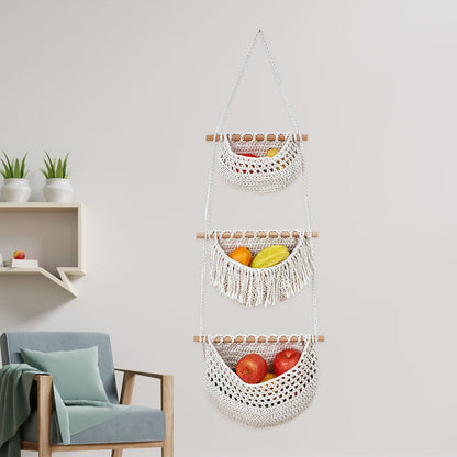 Three-layer fruit net storage basket