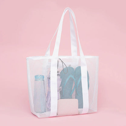 Hollow polyester mesh beach bag
