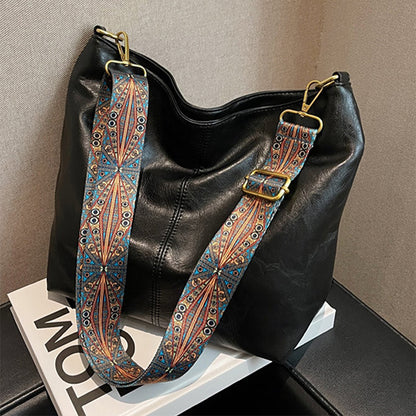 Retro geometric print sling bag
