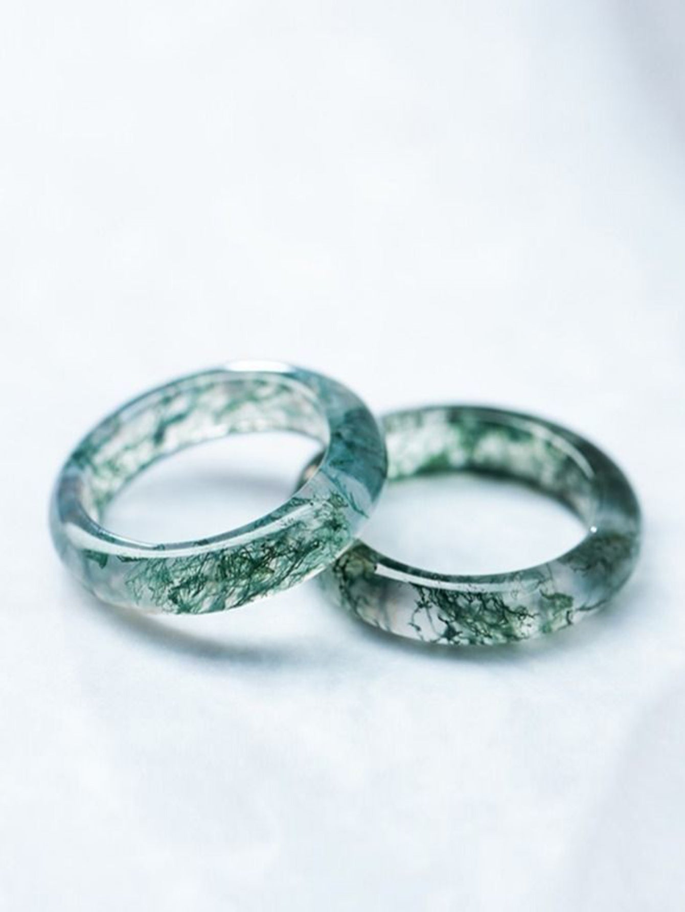 Natural Water Grass Agate Ring