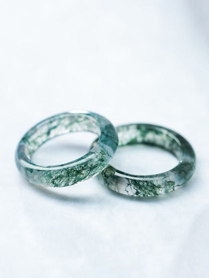 Natural Water Grass Agate Ring