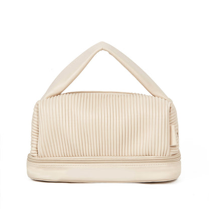 Simple pleated PU wash bag