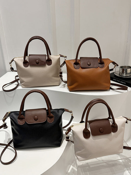 versatile contrasting color messenger bag