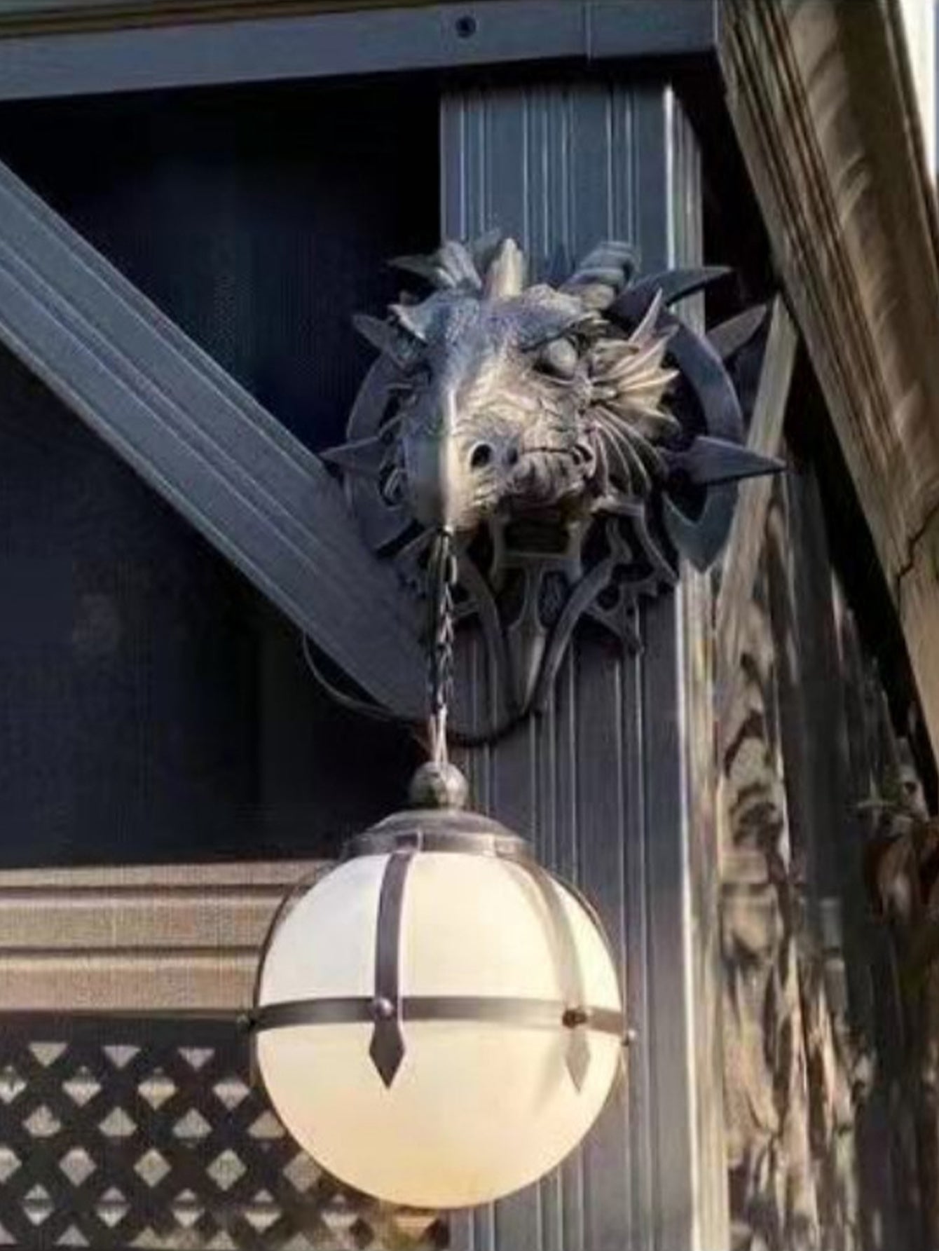 Resin Dinosaur Head with Light Ornaments