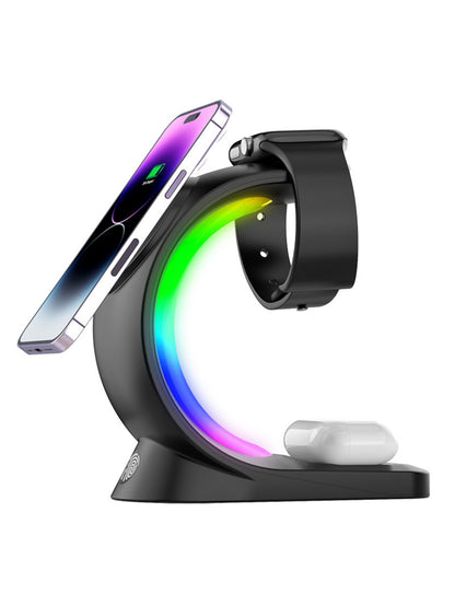 Three-in-one magnetic wireless charger