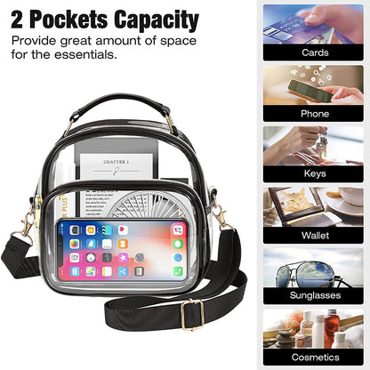 Black transparent messenger bag