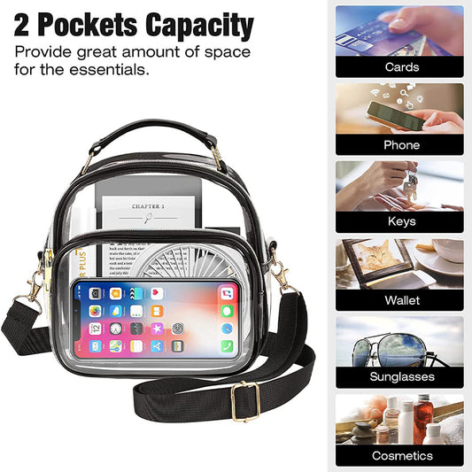 Black transparent messenger bag