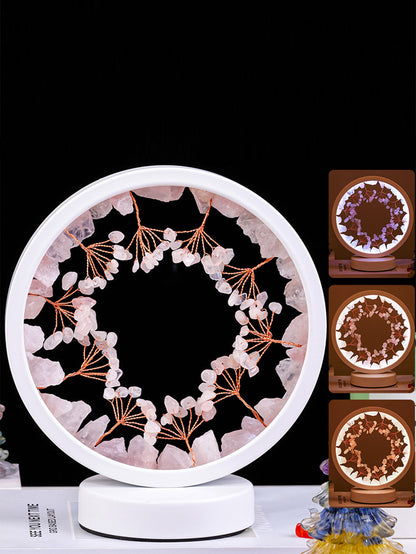 Natural crystal raw stone night light