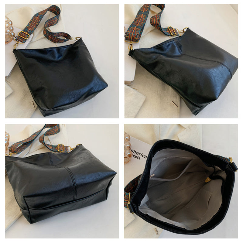 Retro geometric print sling bag