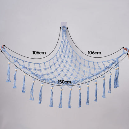 Hand-woven cotton rope net