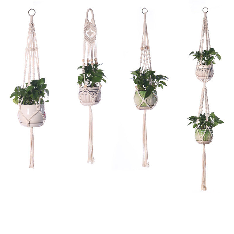 Cotton rope flower pot net hanging basket