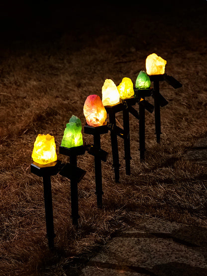 Natural crystal solar lawn light