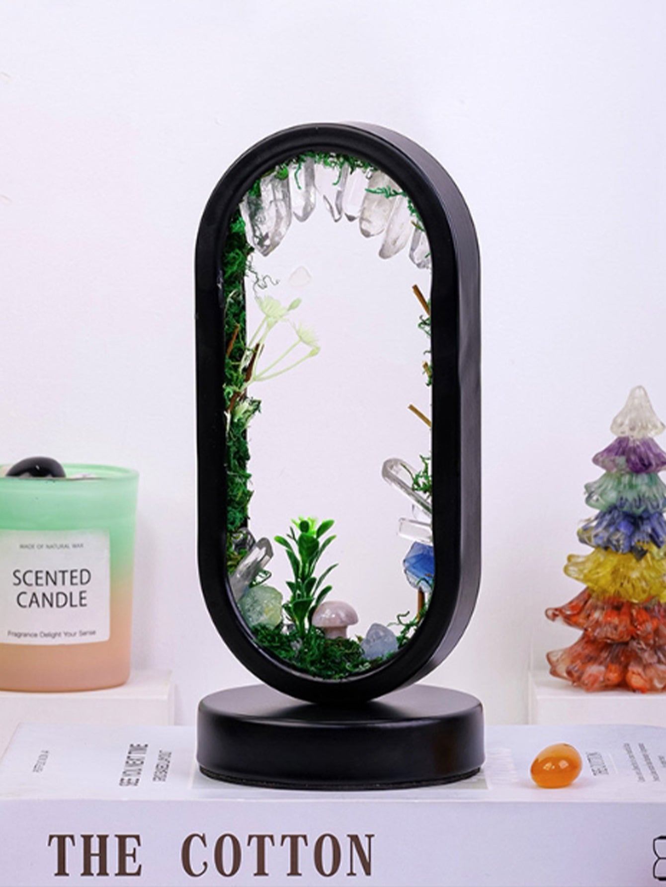 Natural crystal raw stone forest mushroom lamp