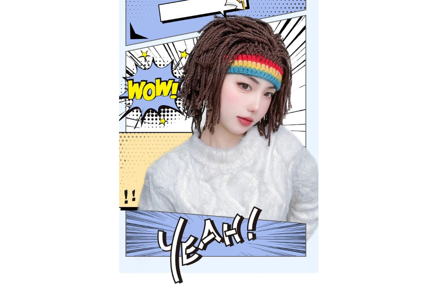 **Handmade Crocheted Dreadlock Wig Cap (Hip-Hop Creative Headgear)**