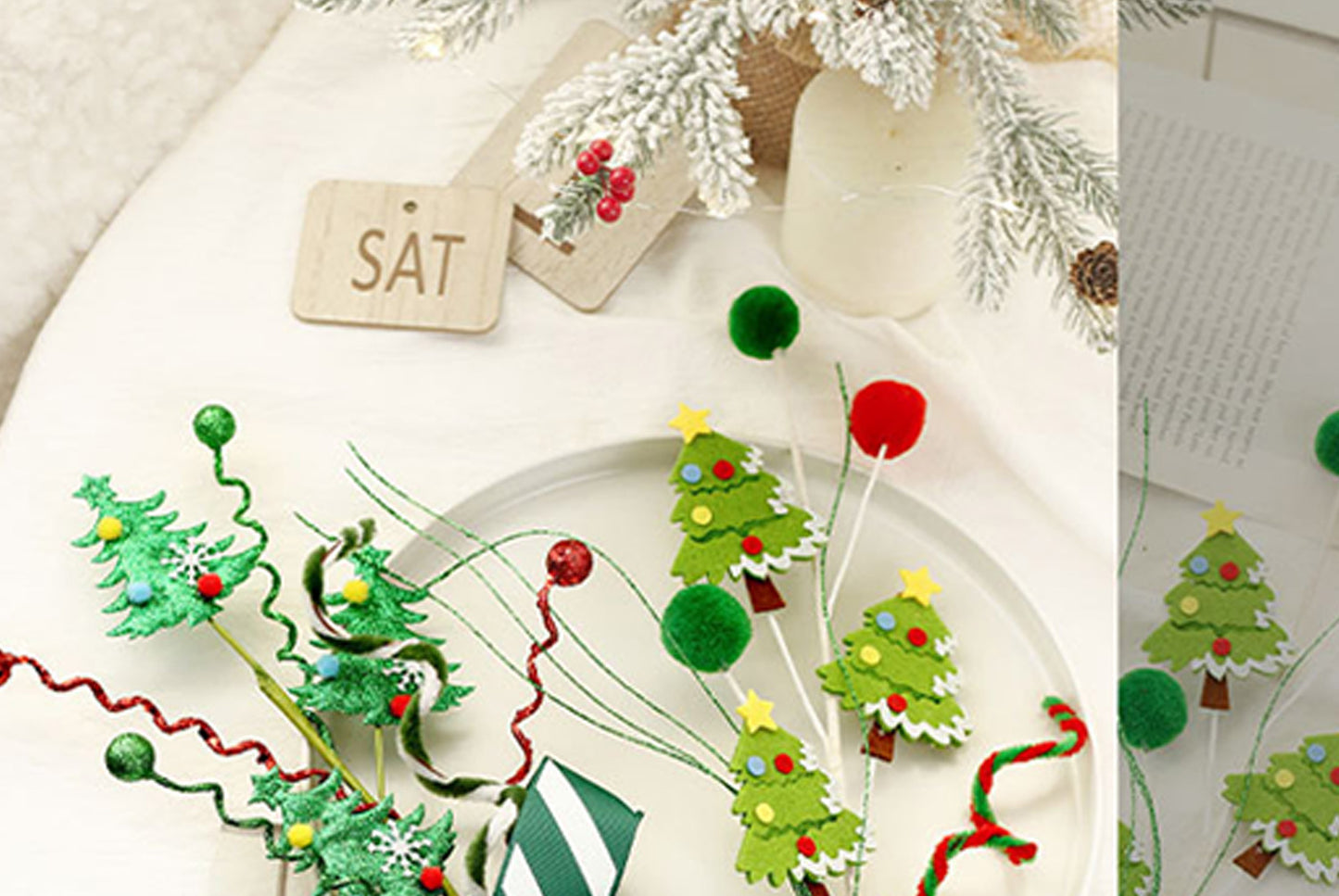 **Christmas Tree Card Bouquet Decoration Set (45cm)**