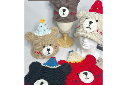 **Handmade Teddy Bear Knitted Hat (Sweet and Warm Autumn/Winter Wool Hat)**