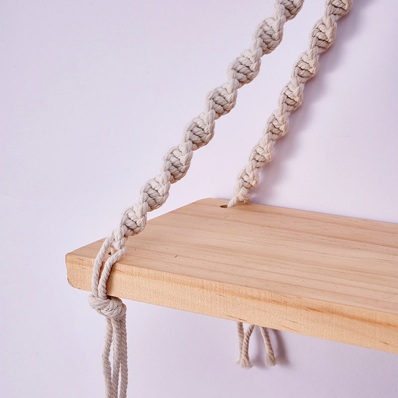 Hand-woven cotton rope rack
