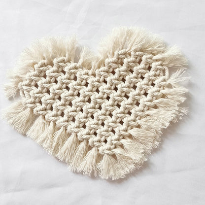 Hand-woven heart coasters