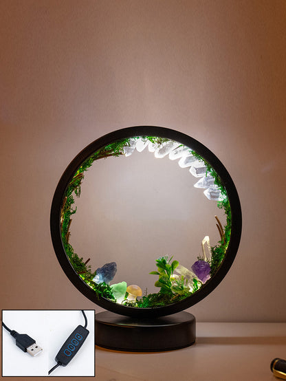 Natural crystal stone forest atmosphere night ligh