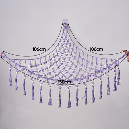 Hand-woven cotton rope net