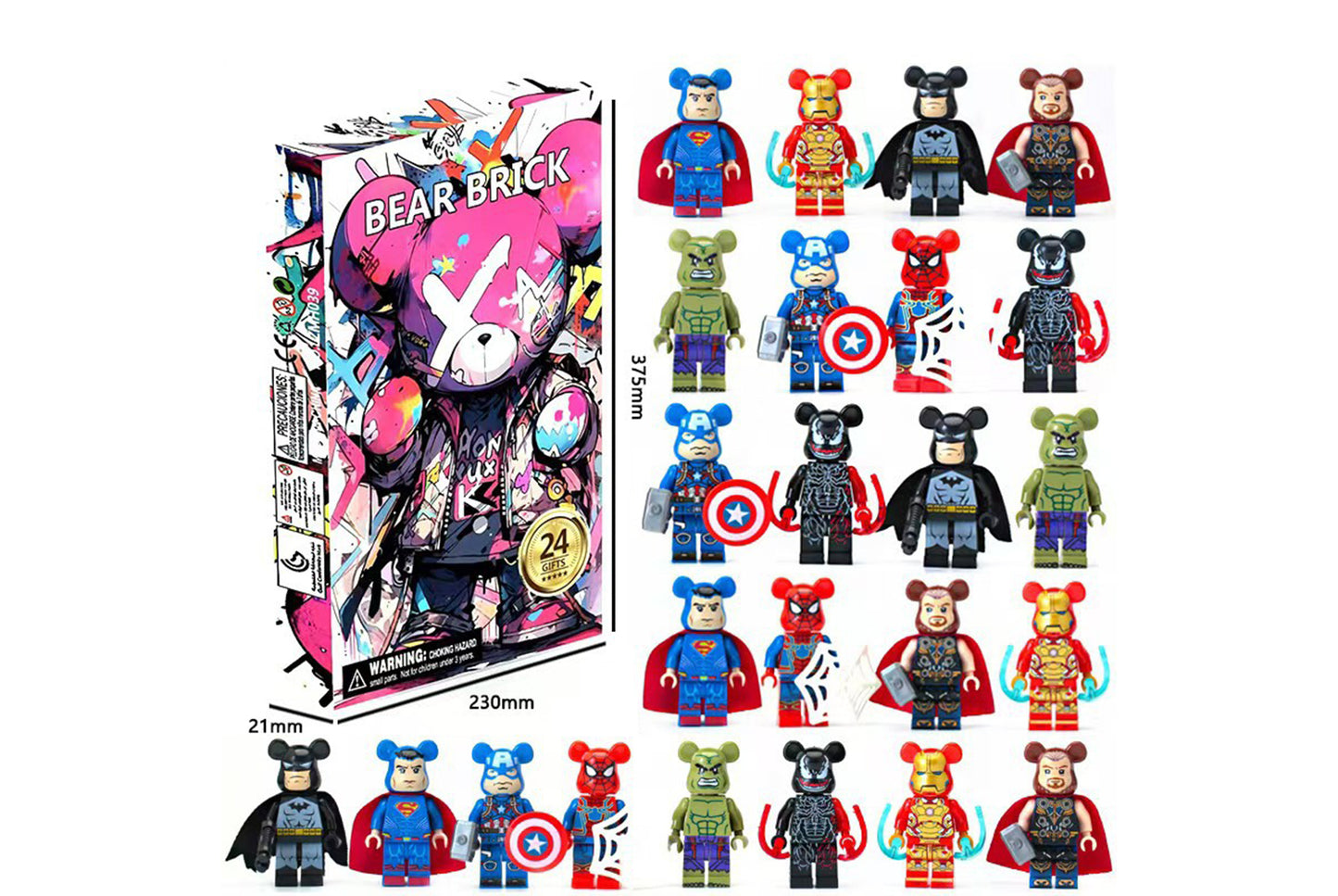 Violent Bear 24-piece blind box draw fun