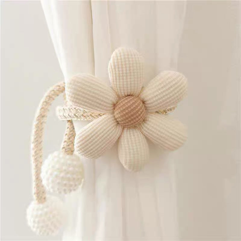 Simple cartoon flower curtain tie