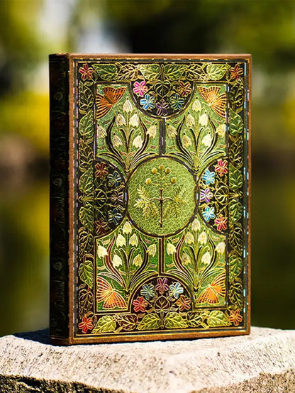 Pelank Retro Wooden Handbook Business Diary Hardcover Carving