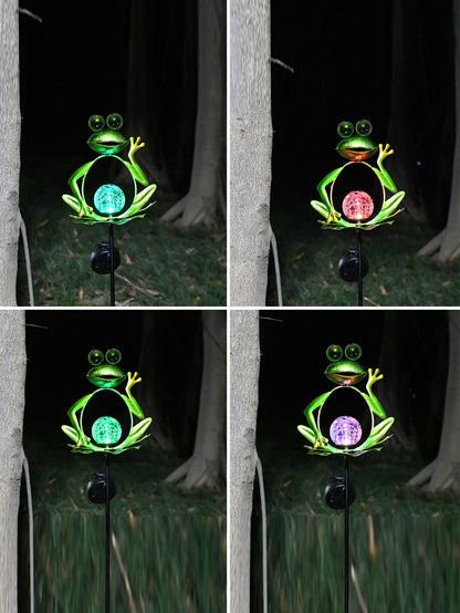 Solar Frog Iron Ground Light