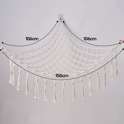 Hand-woven cotton rope net