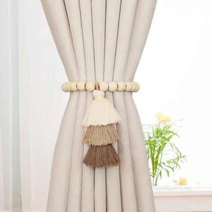 Punch-free rainbow tassel curtain tie