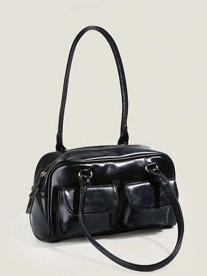 Minimalist Underarm Tote - Compact Commuter Bag with Hidden Compartment - 2 Colours