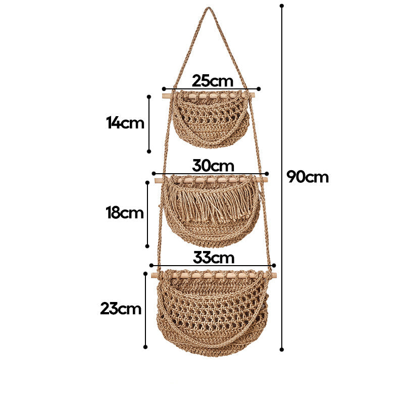 Three-layer fruit net storage basket