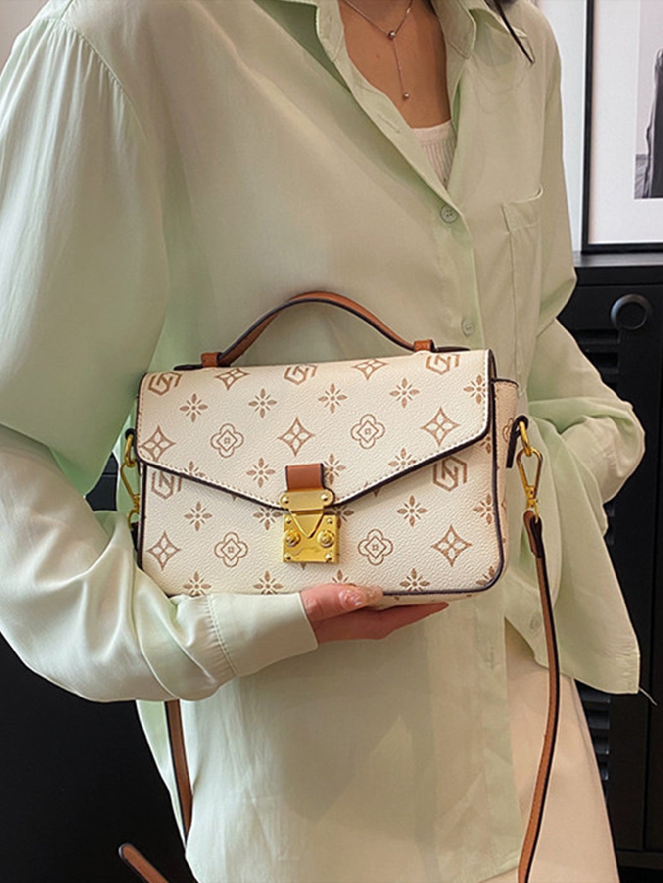 Floral Print Shoulder Bag - Versatile Crossbody Tote with Premium Finish - 3 Colours