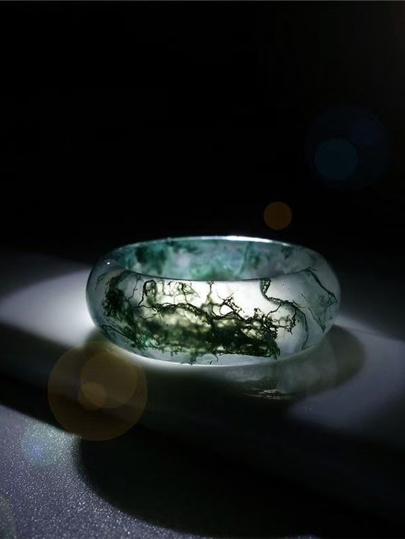 Natural Water Grass Agate Ring
