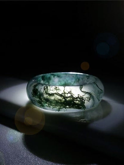 Natural Water Grass Agate Ring