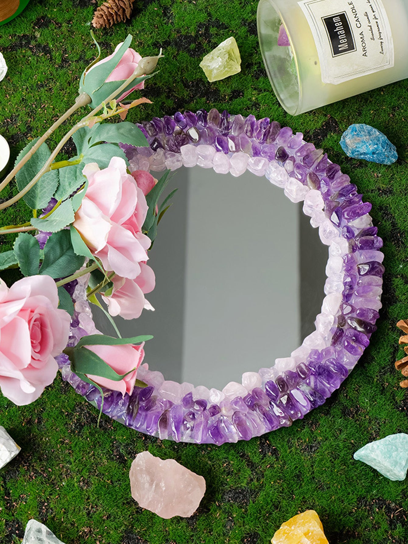 Natural Crystal Gravel Mirror