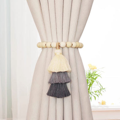 Punch-free rainbow tassel curtain tie