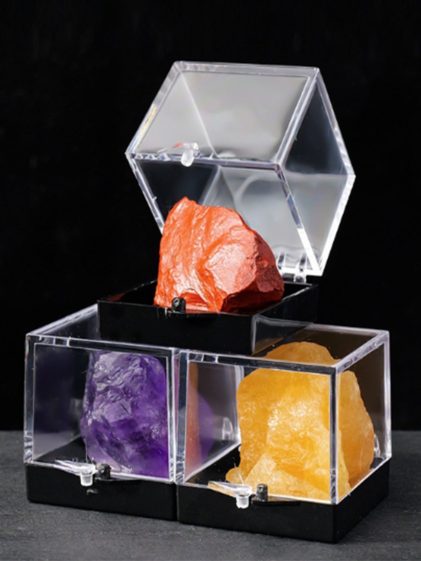 Natural crystal ore specimen collection box