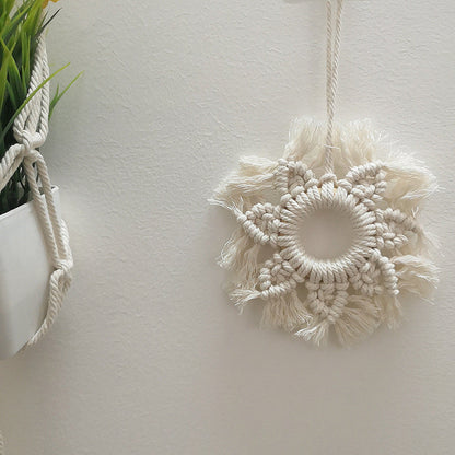 Hand-woven five-pointed star pendant