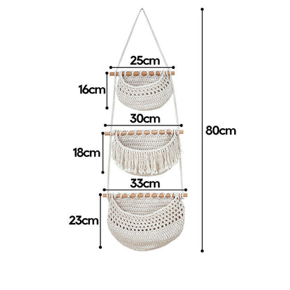 Three-layer fruit net storage basket