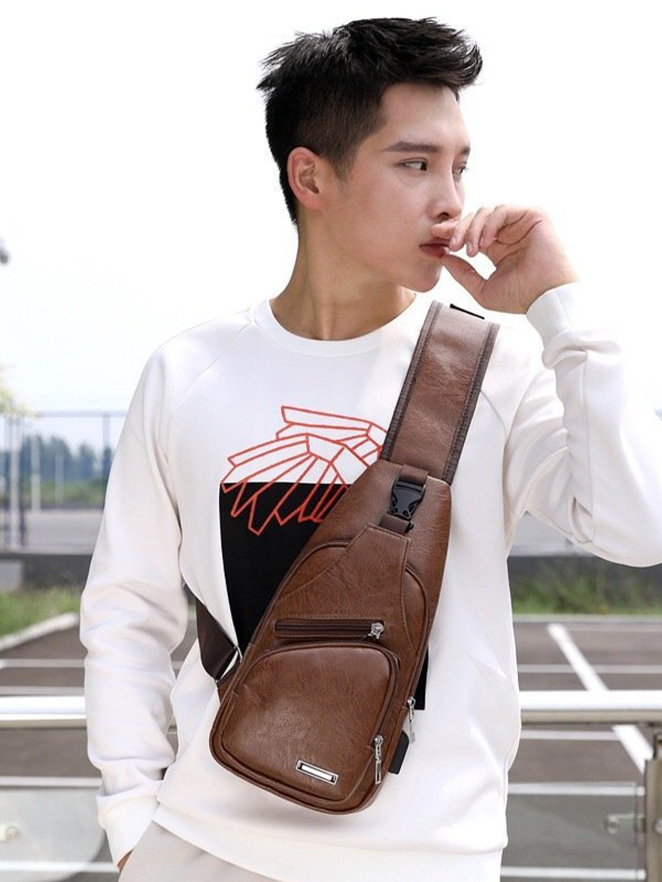 USB Charging Multifunctional Leisure Chest Bag