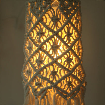 Hand-woven pendant lampshade