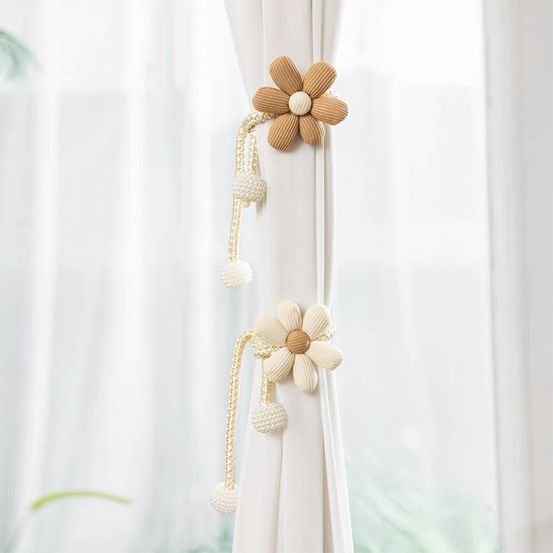 Simple cartoon flower curtain tie