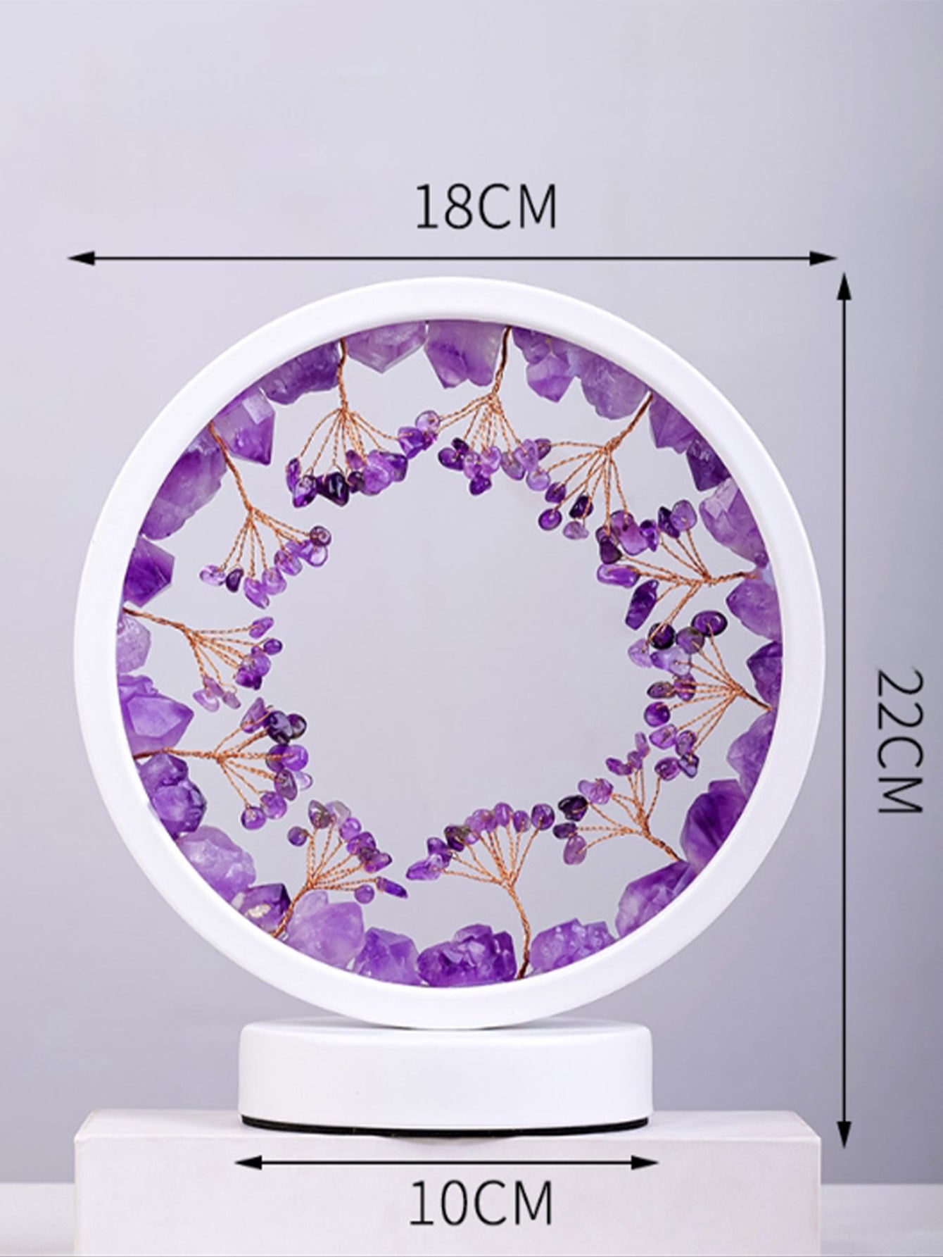 Natural crystal raw stone night light