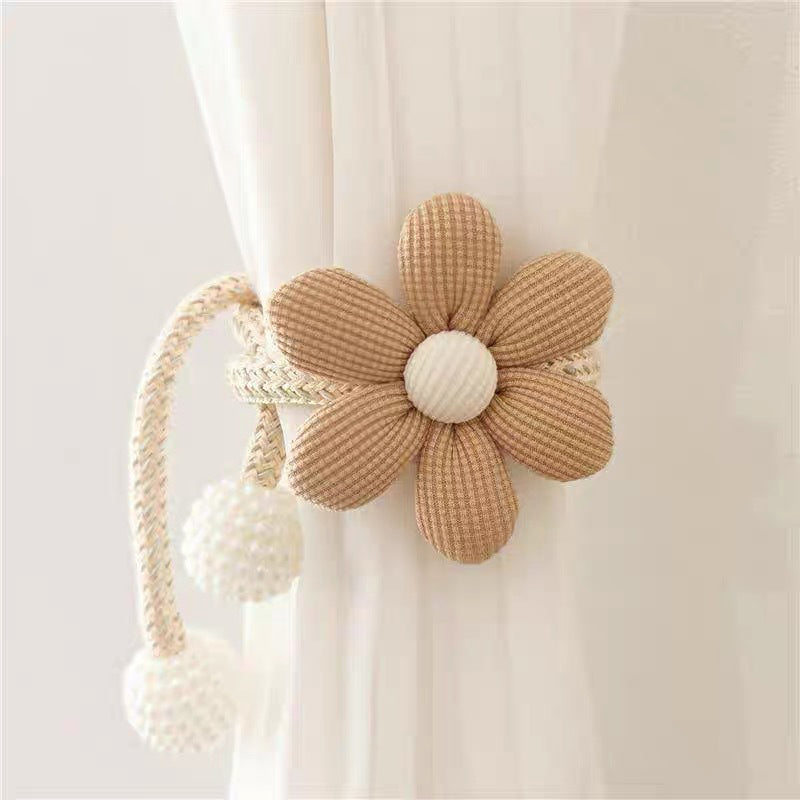 Simple cartoon flower curtain tie
