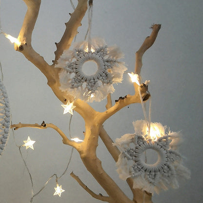 Hand-woven five-pointed star pendant