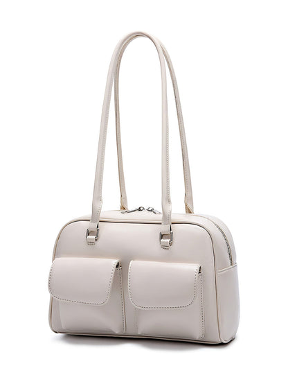 Minimalist Underarm Tote - Compact Commuter Bag with Hidden Compartment - 2 Colours