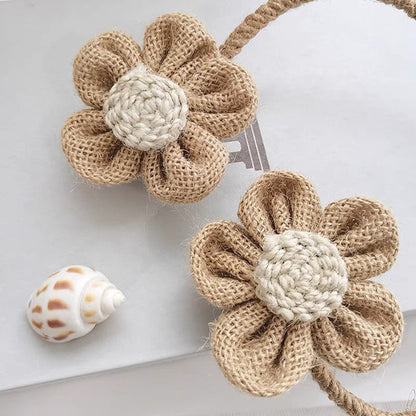 pastoral style flower curtain straps
