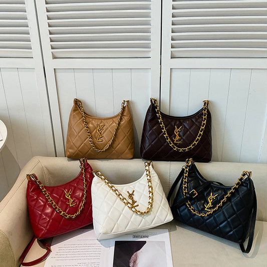 Chanel style diamond chain underarm bag